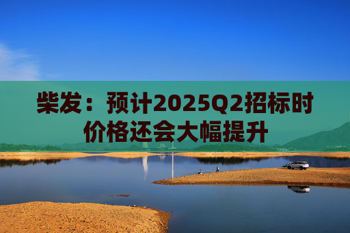 柴发：预计2025Q2招标时价格还会大幅提升  第1张