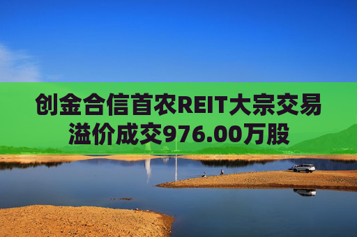 创金合信首农REIT大宗交易溢价成交976.00万股  第1张