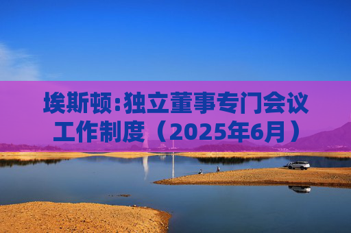 埃斯顿:独立董事专门会议工作制度（2025年6月）  第1张