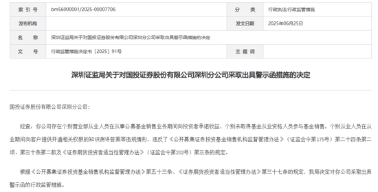 董事长刚升迁,国投证券收罚单 第1张 董事长刚升迁,国投证券收罚单 第1张