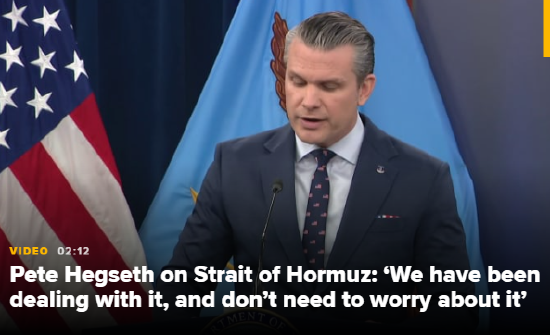 美国防部长谈霍尔木兹海峡:“不必担心” 第1张 美国防部长谈霍尔木兹海峡:“不必担心” 第1张